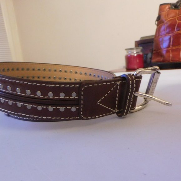 Michael Kor's Leather Studded Women's Belt  EUC - Picture 6 of 7